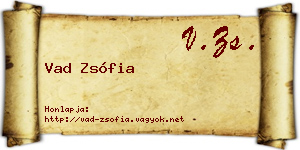Vad Zsófia névjegykártya