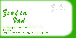 zsofia vad business card